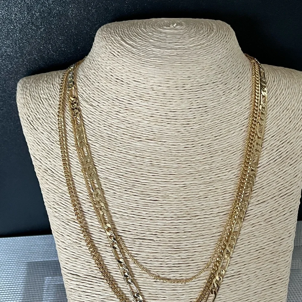 STERLING FOREVER NWT LAYERED PHARAOH GOLD-PLATED BRASS PENDANT NECKLACE